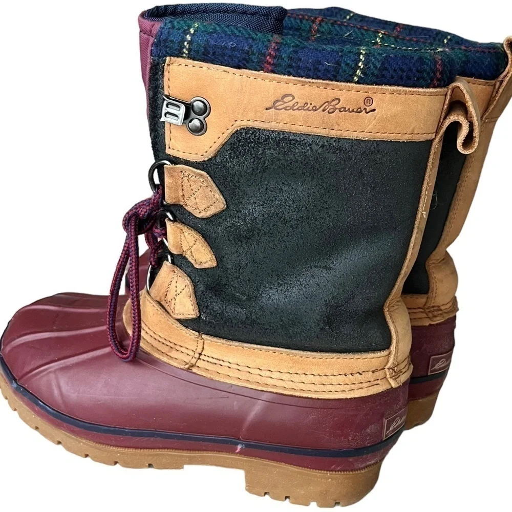 Eddie Bauer Leather Sherpa Lined Tall Duck Boot size 5